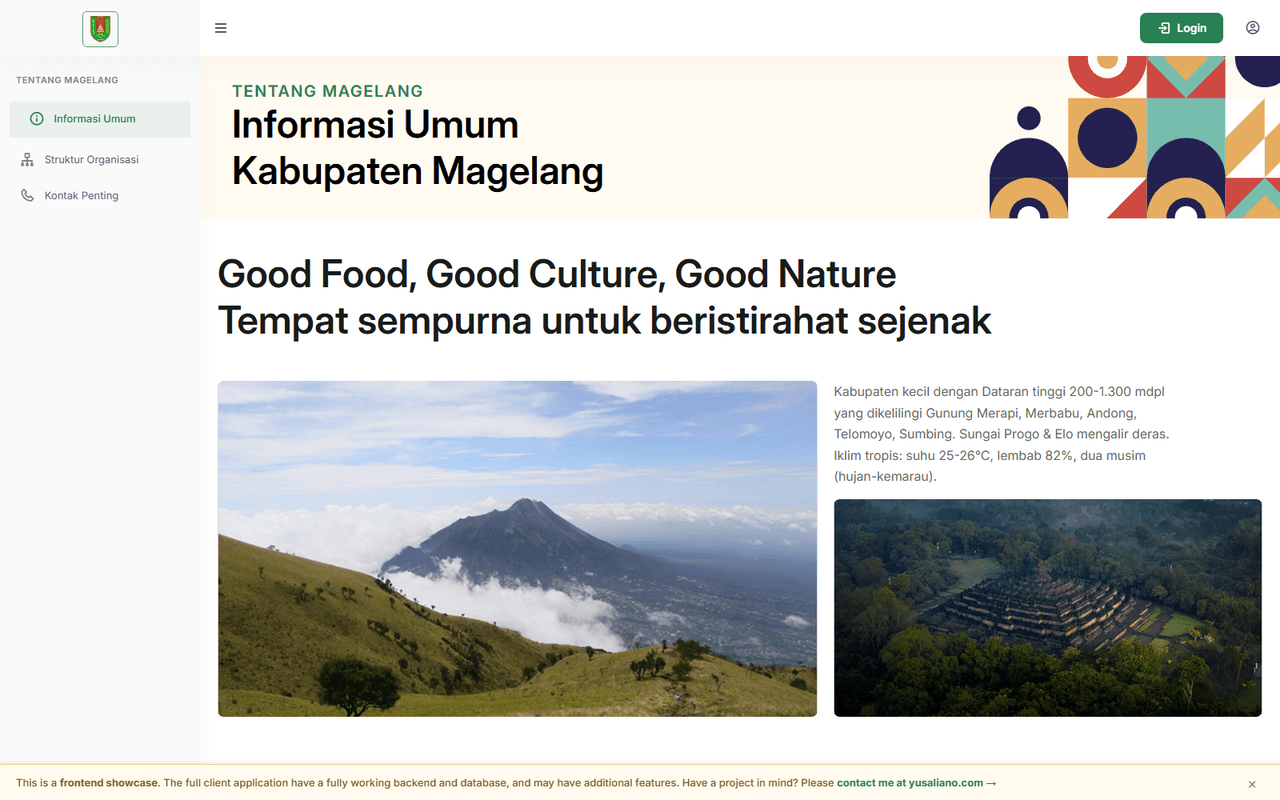 Magelangkab Website general-information page