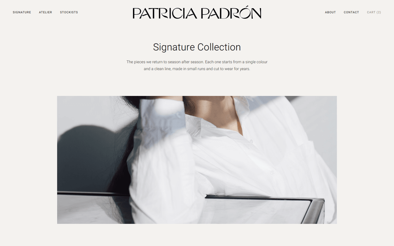 Patricia Padron signature collection page
